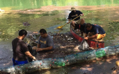 River cleanup in Belize
