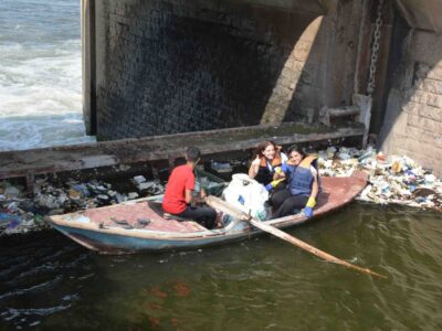 Cleanup by boat